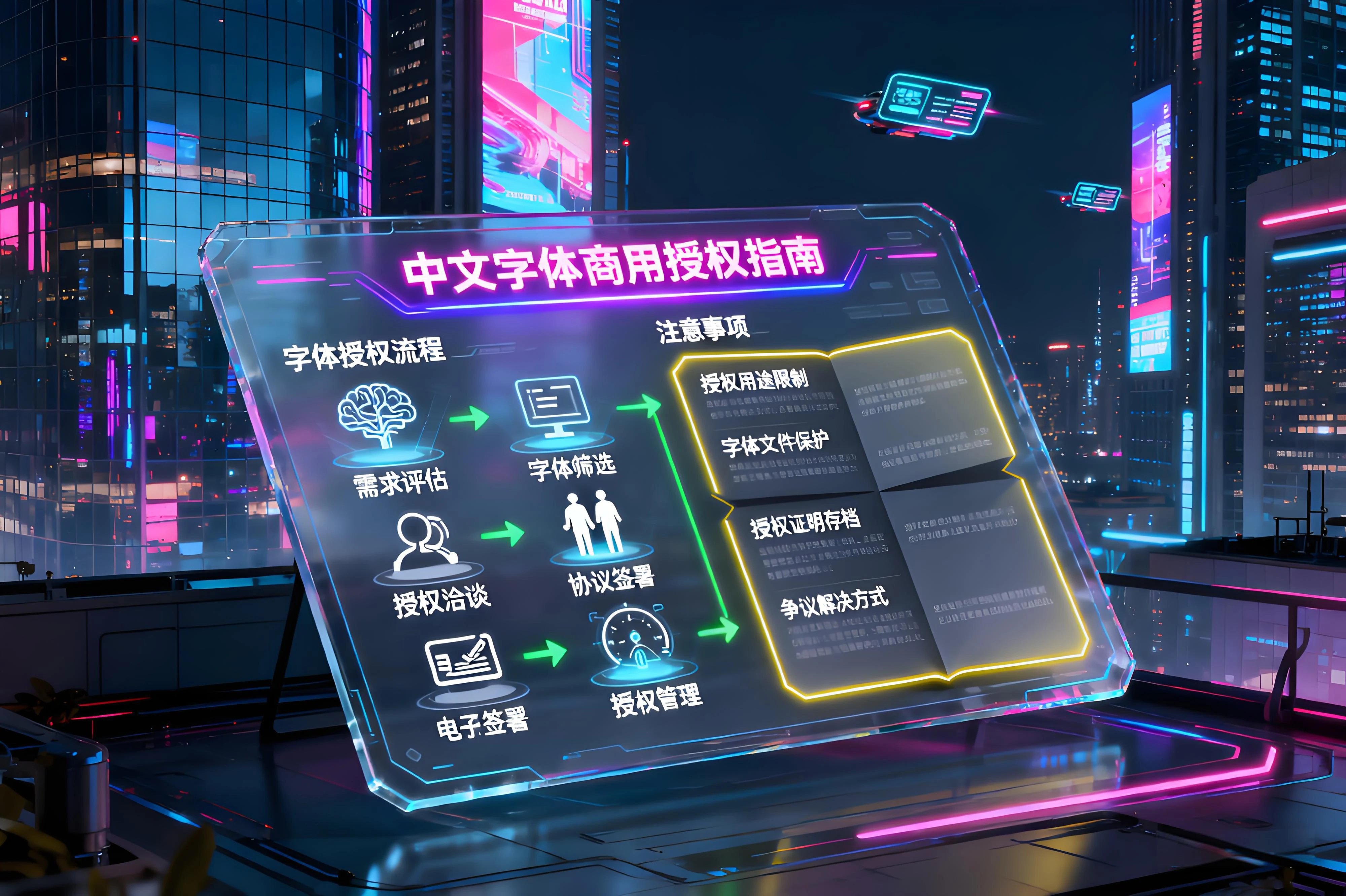 中文字体商用授权指南（微软雅黑/思源黑体等）