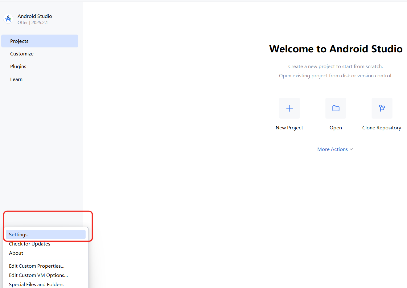 Android Studio Otter 中文汉化包临时解决方案