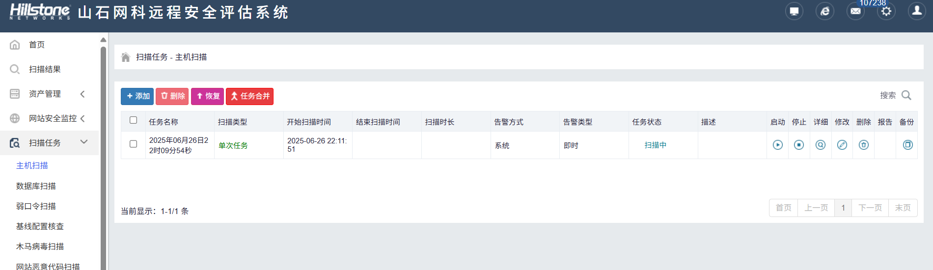 山石网科远程安全评估系统